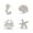 White, variant on 4 Pack Beach Coastal Ocean Animal Cabinet Knobs, Distressed Cast Iron Drawer Pulls (Crab/Starfish/Seashell/Seahorse) for Dresser, Wardrobe & Kitchen Cabinets