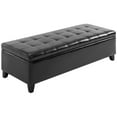 thumbnail image 1 of HOMCOM Storage Ottoman Bench, Foot Rest with Solid Wood Legs, Black, 1 of 10