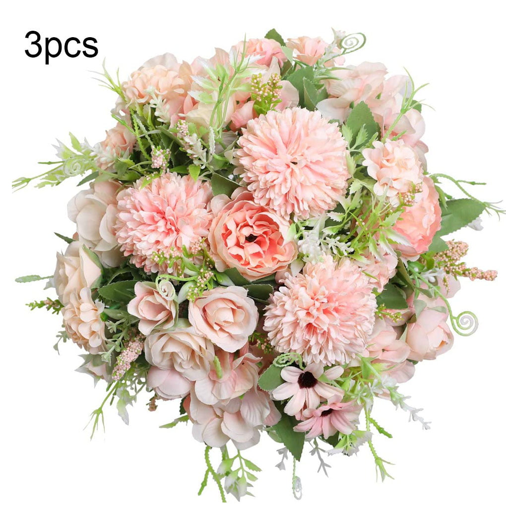 7Head Bouquet Artificial Peony Silk Flower Bridal Hydrangea Wedding Decor Gift 