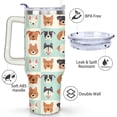 thumbnail image 3 of Paw Print Dog Lovers Tumbler 40oz - Vacuum Insulated Coffee Cup with Handle & Straw- Cute Gift for Female Dog Owners, 3 of 7