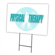 PHYSICAL THERAPY 18"x24" Yard Sign & Stake | Advertise Your Business | Stake Included Image On Front Only | Made in The USA