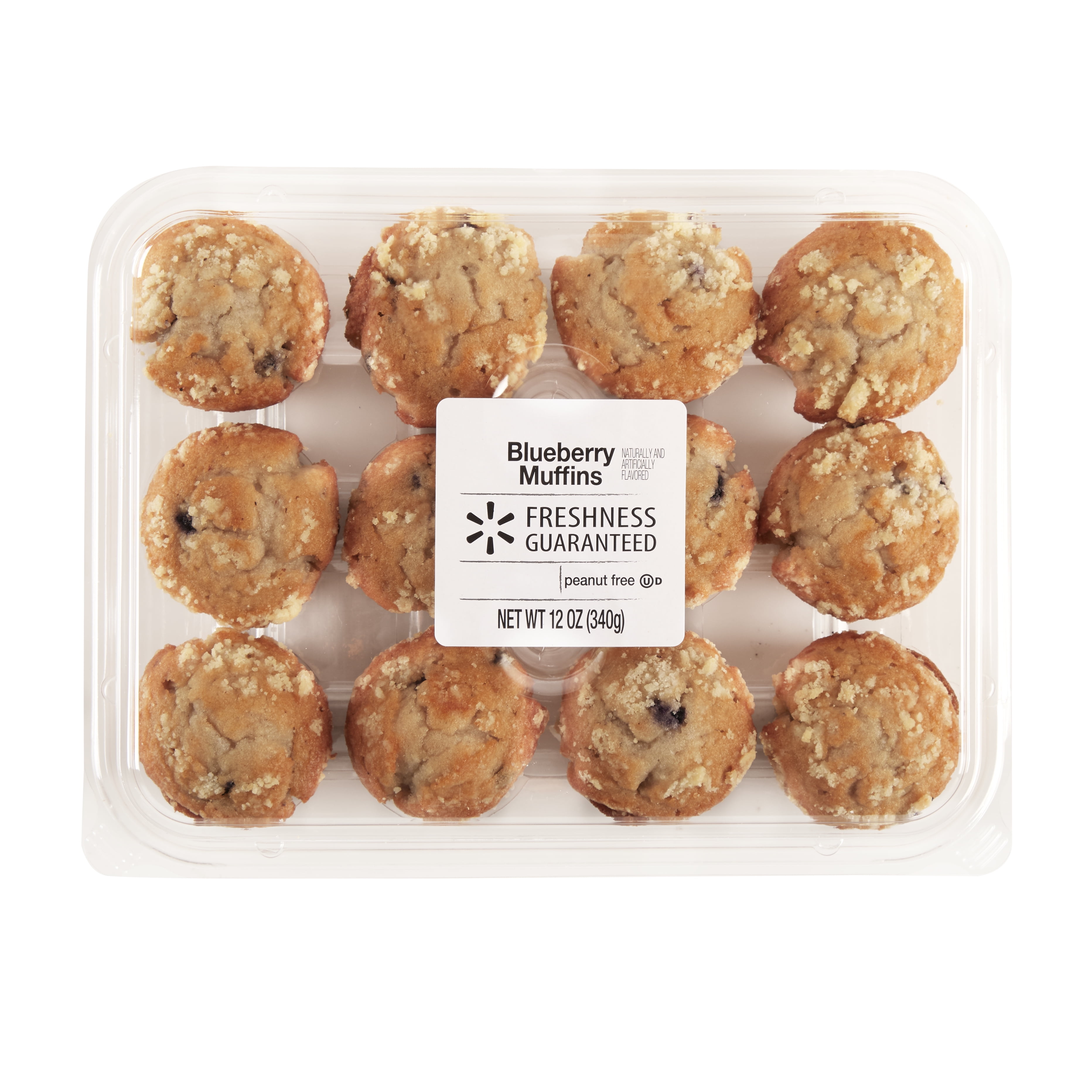 Freshness Guaranteed Mini Blueberry Muffins, 12 oz, 12 Count Walmart