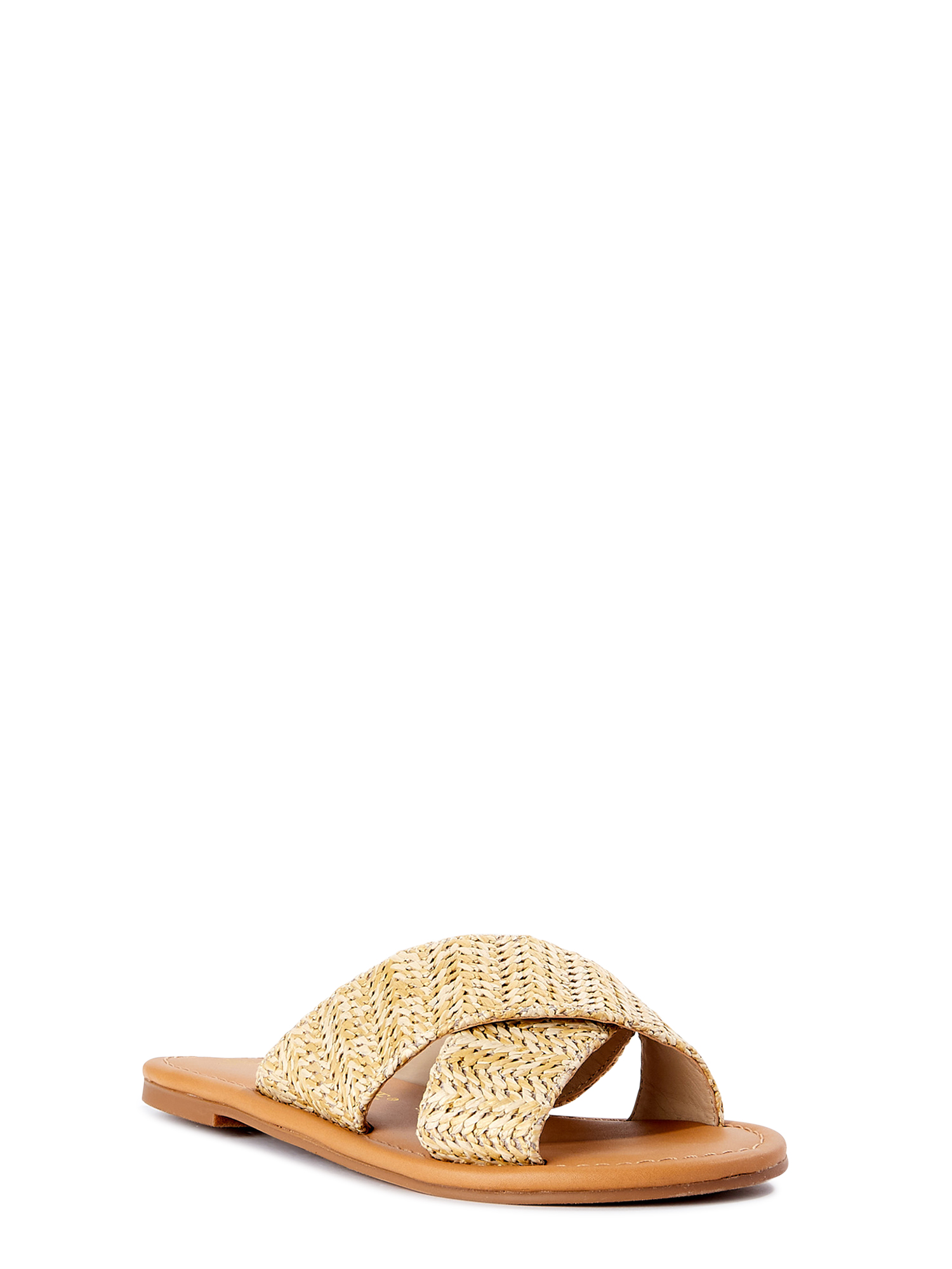 crossband slide sandal