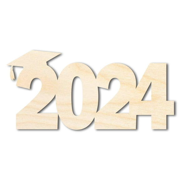 Unfinished 2024 Graduation Shape 6" / 1/4"