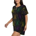 thumbnail image 2 of Picia Mardi Gras Carnival Pajamas Sets for Women Soft Short-Sleeved Pjs with Lounge Shorts Two Piece Sleepwear-Medium, 2 of 9