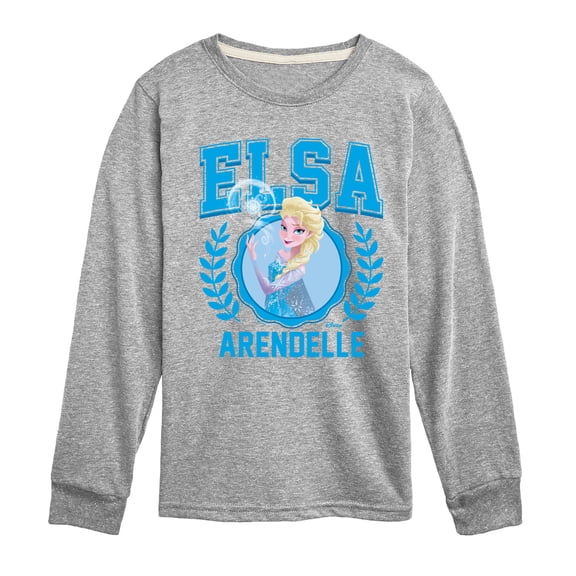 Frozen - Elsa Collegiate - Toddler And Toddler And Youth Long Sleeve Graphic T-Shirt
