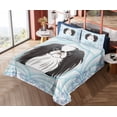 thumbnail image 4 of Ambesonne Dog Fitted & Top Sheet Set with Shams, Cartoon Puppy Floral Ornate, Pale Blue Lavender Blue, 4 of 5
