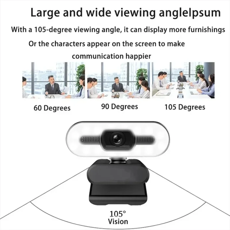 4k Webcam Autofocus Hd Webcam With Fill Light Rotatable Laptop Webcam Pc Computer Camera With Microphone For Youtube Video
