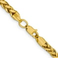 thumbnail image 3 of Primal Gold 14 Karat Yellow Gold 3.70mm Semi-solid Diamond Cut Wheat Chain, 3 of 4