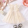 thumbnail image 4 of Vedolay Dressers Girls Casual Summer Floral Sleeveless Sundress Holiday Cami Dress,Beige 6-9Months, 4 of 5