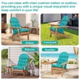 thumbnail image 5 of YEERSWAG Outdoor Adirondack Chair Cushions 43x20, Non-Slip Water Resistant High Back Patio Rocking Chair Pad with Ties,Lake Bule, 5 of 10