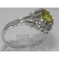 thumbnail image 4 of LBG British Made 9k White Gold Real Natural Peridot Womens Engagement Ring - 33 size options - Size 8, 4 of 7