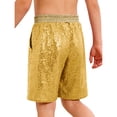 thumbnail image 5 of TSSOE Unisex Girls Boys Gymnastics Shorts Athletic Dance Bottoms Hip Hop Jazz Competition Booty Boy-Cut Shorts Gold 10, 5 of 6