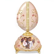 The Bradford Exchange Always My Sister Egg Music Box Heirloom Porcelain® with 22K-Gold Accents and 98 Faux Jewels Inspired by Peter Carl Faberge with Artwork by Sandra Kuck 6-inches
