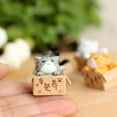 thumbnail image 6 of Visland 4pcs Mini Cats Miniature, Micro Cute Garden Craft Fairy Decor for Garden Home Micro Landscape DIY Succulent Bonsai, 6 of 7