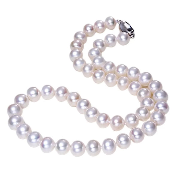 Elegante collar de imitación de perlas del océano como cuentas de color redondo de imitación de cadena de perlas para las mujeres