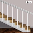 thumbnail image 2 of 4Pcs Square Stair Baluster Posts, Metal Stair Post with Adjustable Top Plate Drilled Railing Spindles with Flat Base Decorative Railing Posts Kits for Stairs Porch Handrails (White, 35.43" H), 2 of 7
