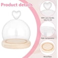 thumbnail image 5 of Glass Display Dome Cloche with Wood Base Heart Glass Dome Cover Decorative Jars Display Case Cloche Bell Jar Terrarium for Flower Storage Home Christmas Party Favor Decoration, 5 of 9