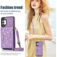 thumbnail image 6 of for Samsung Galaxy A13 Crossbody Wallet Case for Women, Bling Glitter PU Leather Phone Case with RFID Blocking Card Holder Cover for Samsung Galaxy A04S /A13 SZ Purple, 6 of 18
