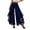 Navy, variant on Fgnfyis Women's Wide Leg Pants Elegant High Waist Layered Chiffon Spliced Piping Casual Trousers Womens Palazzo Pants Coffee XXXL