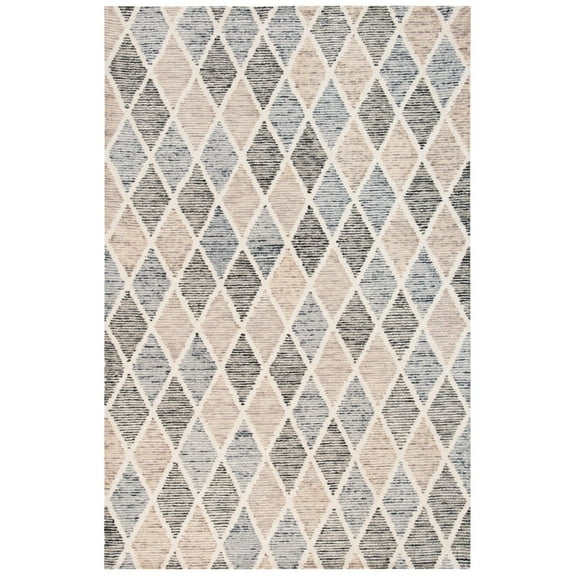 SAFAVIEH Precious Cearra Geometric Diamonds Area Rug, Blue/Beige, 5' x 8'
