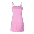 thumbnail image 5 of Women's Cute Pink Bow Front Dress Sleeveless Spaghetti Straps A-Line Evening Party Nigth Out Cami Dress, 5 of 8