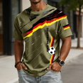 thumbnail image 2 of Soccer Cup 2026 Jersey for Men, Crew Neck Short Sleeve Deutschland Brushstroke Graphic Tee with Waffle Knit Texture - Moisture-Wicking Athletic Top for Match Day & Gym Army Green L, 2 of 6