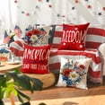 thumbnail image 5 of Sm:)e God Bless America Freedom Floral 4th of July Throw Pillow Cover 18x18 Inch Set of 4, Polyester Patriotic Outdoor Pillow Case for Sofa Couch, 5 of 6