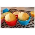 thumbnail image 3 of Pack de 24 moldes de horneado de cupcakes de silicona reutilizables, de 2.75 pulgadas, sin adherencia, para fiestas de Halloween y Navidad, en 6 colores arcoíris (pack de 24, multicolor), 3 of 3