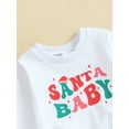 thumbnail image 5 of LMLYSoH Toddler Girl Fall Outfits Santa Flower/Letter Print Crew Neck Sweatshirts Flare Pants 2Pcs Christmas Clothes Set, 5 of 9