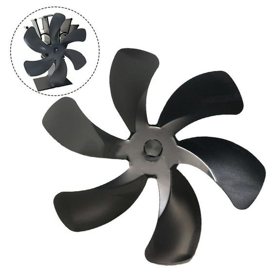 Heat Powered 6 Leaves Stove Fireplace Fan Heat-Resistant Energy-Saving Fan Blades