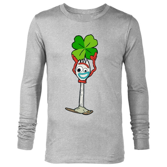 Toy Story 4 Forky Lucky Shamrock St. Patrick's Day - Long Sleeve T-Shirt for Men - Customized-Athletic Heather