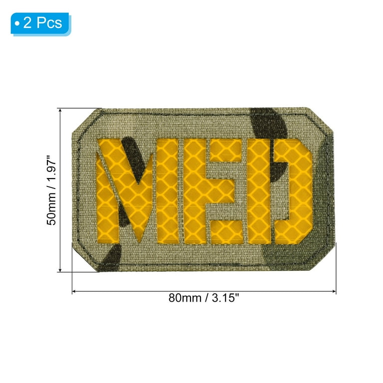 Uxcell 2x3 Reflective MED Patch EMS EMT Hook and Loop Fastener Badge, Camo  Yellow 2 Pack 