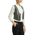 thumbnail image 4 of Allegra K Women's Halloween CostumesSteampunk Waistcoat Sleeveless PU Faux Leather Suit Vest, 4 of 5