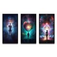 thumbnail image 2 of Designart "Ethereal Body Glowing Light Awakening III" Robot Framed Wall Art Set Of 3 - Blue Modern Frame Gallery Set For Office Decor, 2 of 6