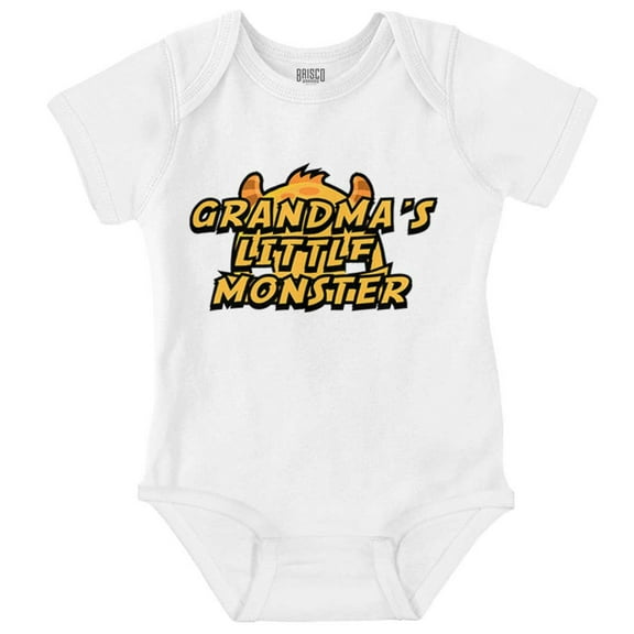 Grandma's Little Monster Grandchild Romper Boys or Girls Infant Baby Brisco Brands 12M