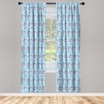 thumbnail image 4 of Ambesonne Nautical Window Curtains, Minimal Marine Lighthouse, Each 28" W x 84" L, Pale Blue and Dark Coral, 4 of 4