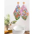 thumbnail image 2 of Easter Gnomes Bunnies Kitchen Dish Towels for Drying Dishes Set of 4, Spring Easter Eggs Floral Pink Wood Waffle Weave Microfiber Hand Tea Bathroom Towels Quick Dry & Absorbent Towel 12x12, 2 of 7