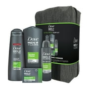 Dove Men+Care 4-Pc Gift Set Extra Fresh with Toiletry Bag (Fortifying 2 in 1 Shampoo, Body Wash, Dry Spray)