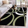 thumbnail image 2 of Kitchen Mats for Floor 3x5 Ft, Black Geometric Non Slip Area Rugs for Kitchen Bedroom Entryway, Modern Sage Green White Striped Art Washable Carpet Runner Rug Floor Mats for Bedroom Home Decor, 2 of 9