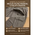 thumbnail image 4 of Men's Heavyweight Cargo Pants Regular Fit 100% Cotton Multi-Pocket Work Trousers with Elastic Waist, 4 of 12