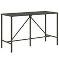 thumbnail image 2 of vidaXL 7 Piece Garden Bar Set with Cushions Brown Poly Rattan, 2 of 4