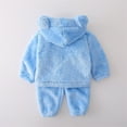 thumbnail image 4 of Jamsmile Toddler Boys Outfits Sets Winter Fuzzy Cozy Bear Long Sleeve With Pockets Lined Loungewear Two Piece Homewear, 4 of 4