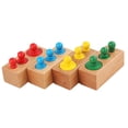 thumbnail image 1 of Juego de 4 bloques cilíndricos con perillas Montessori - Juguetes de aprendizaje de madera para Vistoso, 1 of 7