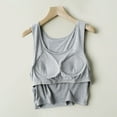 thumbnail image 6 of Tank Tops For Women Solid Color With Chest Pad Bra One Tank Top Sling Camisole Tops For Women, 6 of 6