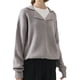 thumbnail image 3 of Suéteres de Punto Grueso con Cuello en V para Mujer, Estilo Casual, Cálidos y con Cuello. Gris S, 3 of 9