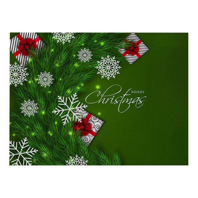 Gibobby Manteles Individuales Manteles de mesa de Navidad Manteles de mesa lavables vintage rústicos de Navidad (Q, One Size)