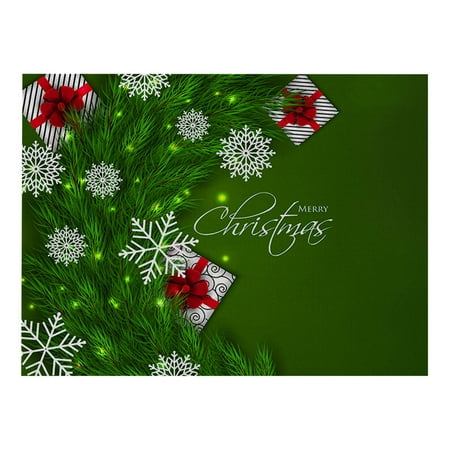 

Hanyhapt Christmas Table Placemats Christmas Rustic Vintage Washable Table Mats (Q)