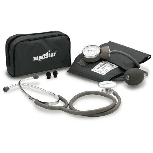 Esfigmomanómetro Aneroide Kit Estetoscopio Gris Medstar Medstar SLI-HS-50A-F