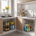 thumbnail image 3 of Riousery 2-Tier Clear Under Sink Organizer, 2-Pack Pull-Out Cabinet Storage, Stackable Design for Kitchen and Bathroom, 3 of 8